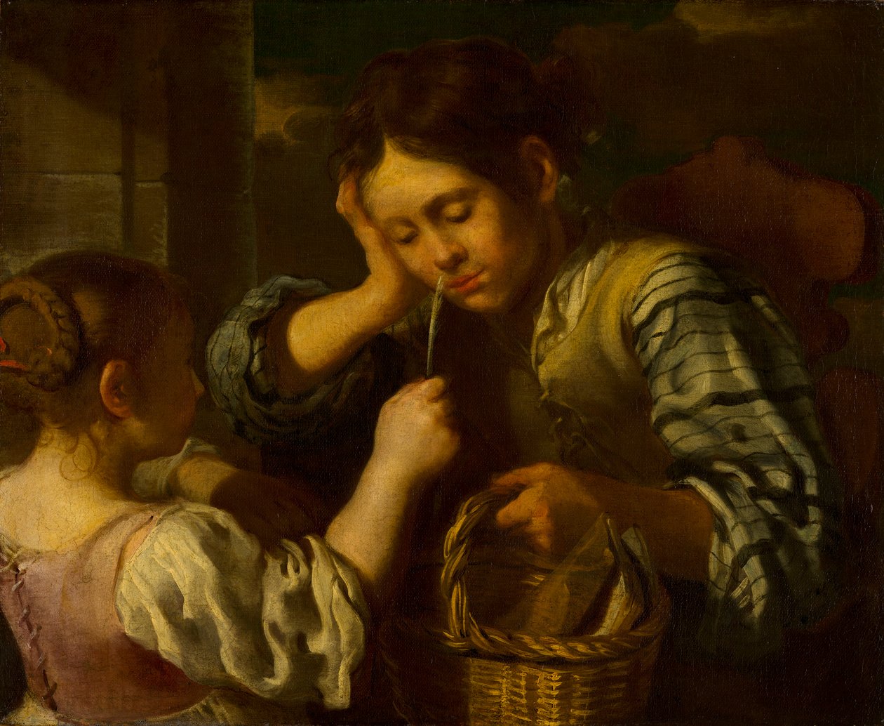 Niña molestando a un niño de Bernhard Keil