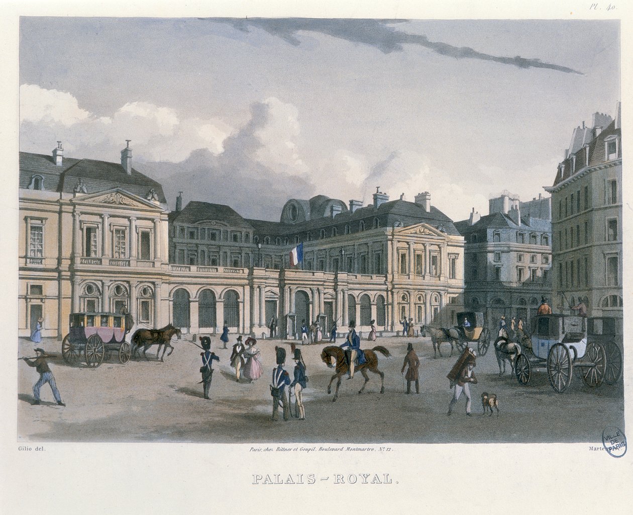 El Palais-Royal, París, 1832 de Bernhard Schmidt