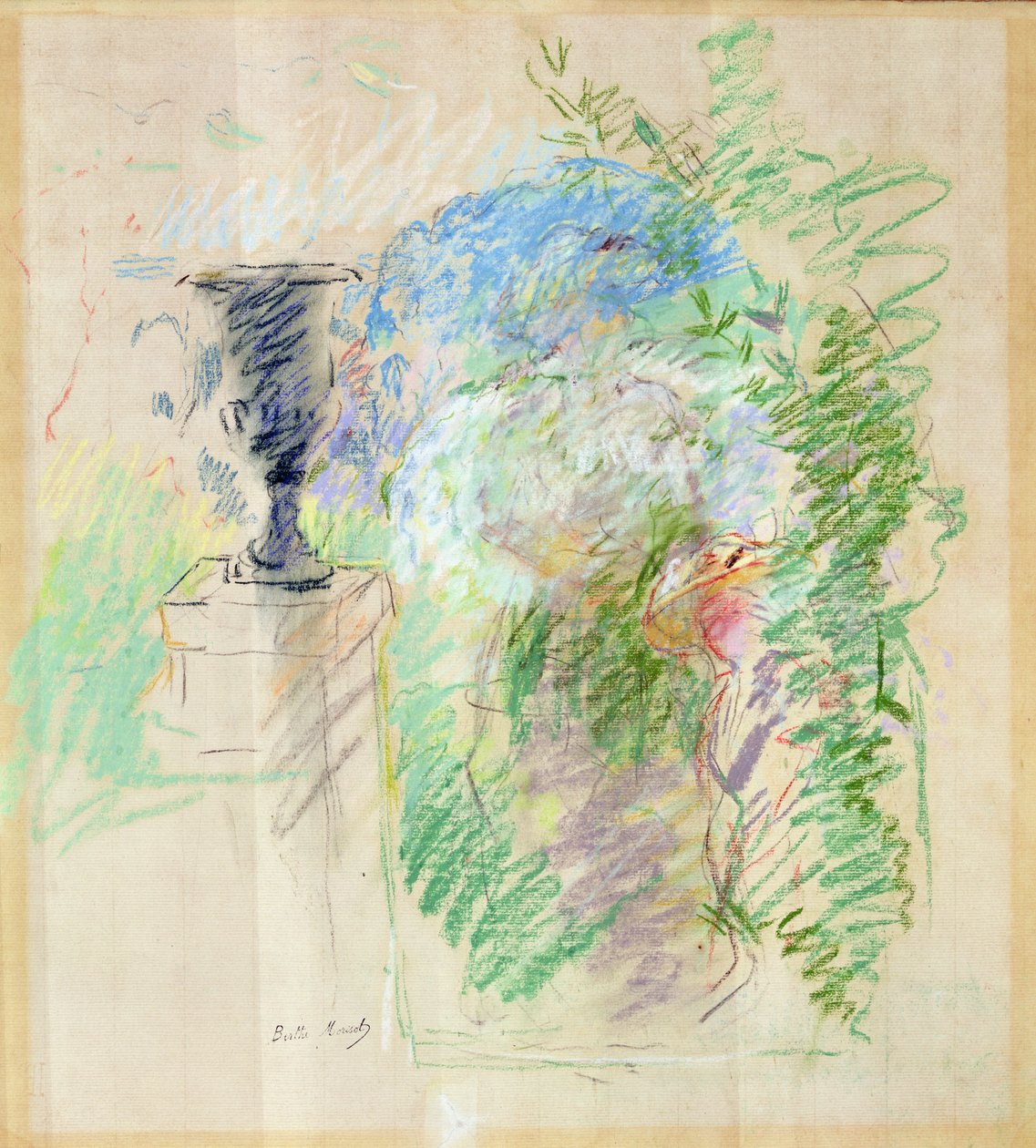 Jarrón en un jardín, 1890 de Berthe Morisot