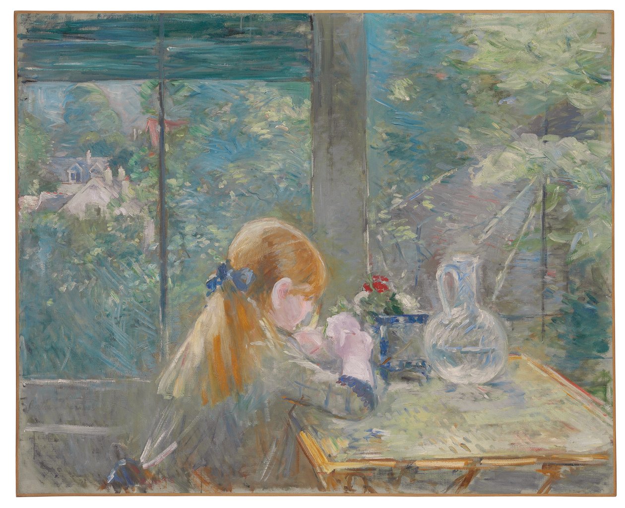En la veranda, 1884 de Berthe Morisot