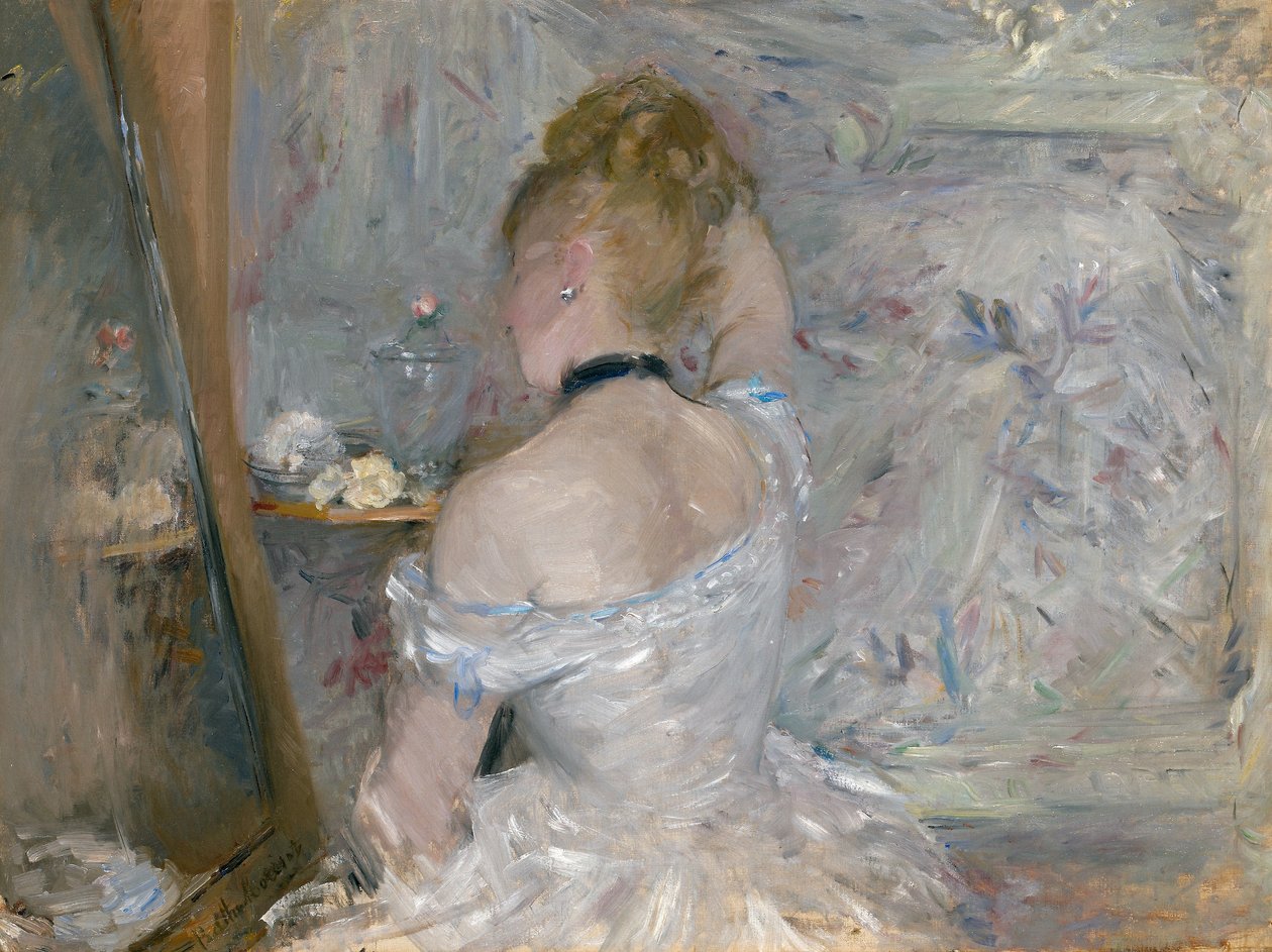 Mujer joven de espaldas al baño de Berthe Morisot