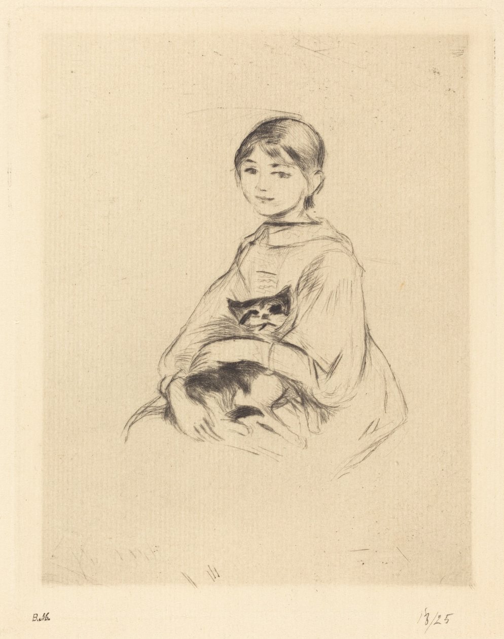 Niña con gato de Berthe Morisot