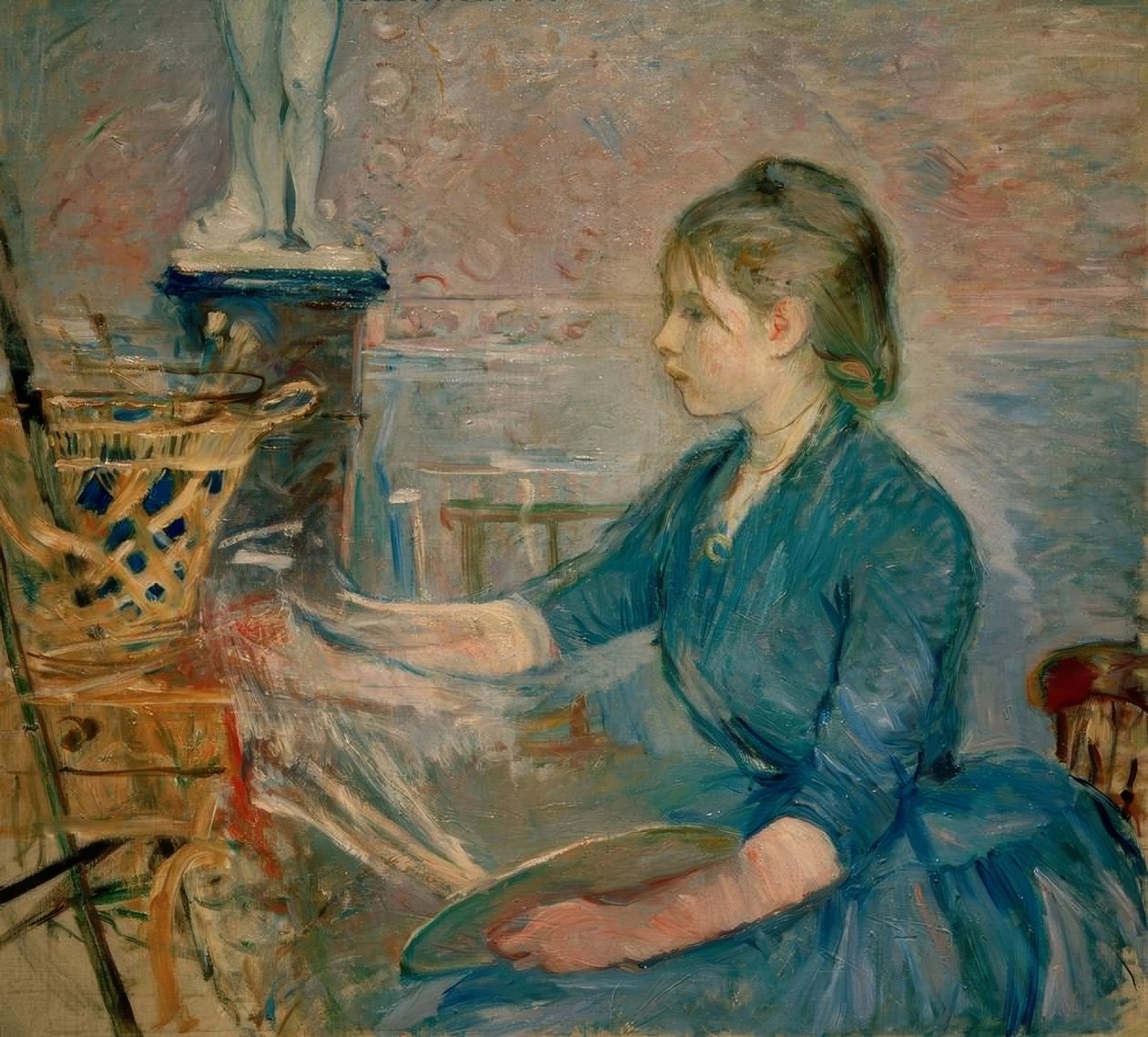 Paule Gobillard pintando de Berthe Morisot