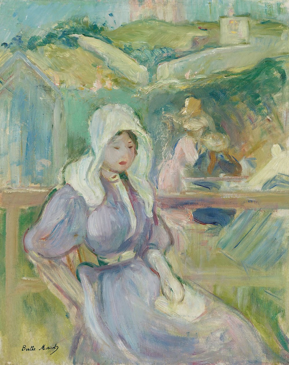 En la playa en Portrieux, 1894 de Berthe Morisot