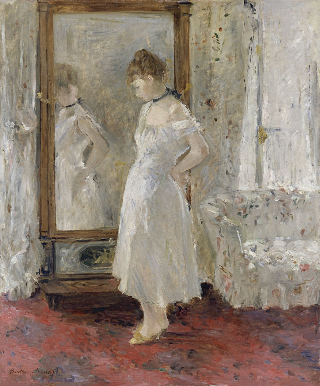 El espejo de pie, 1876 de Berthe Morisot