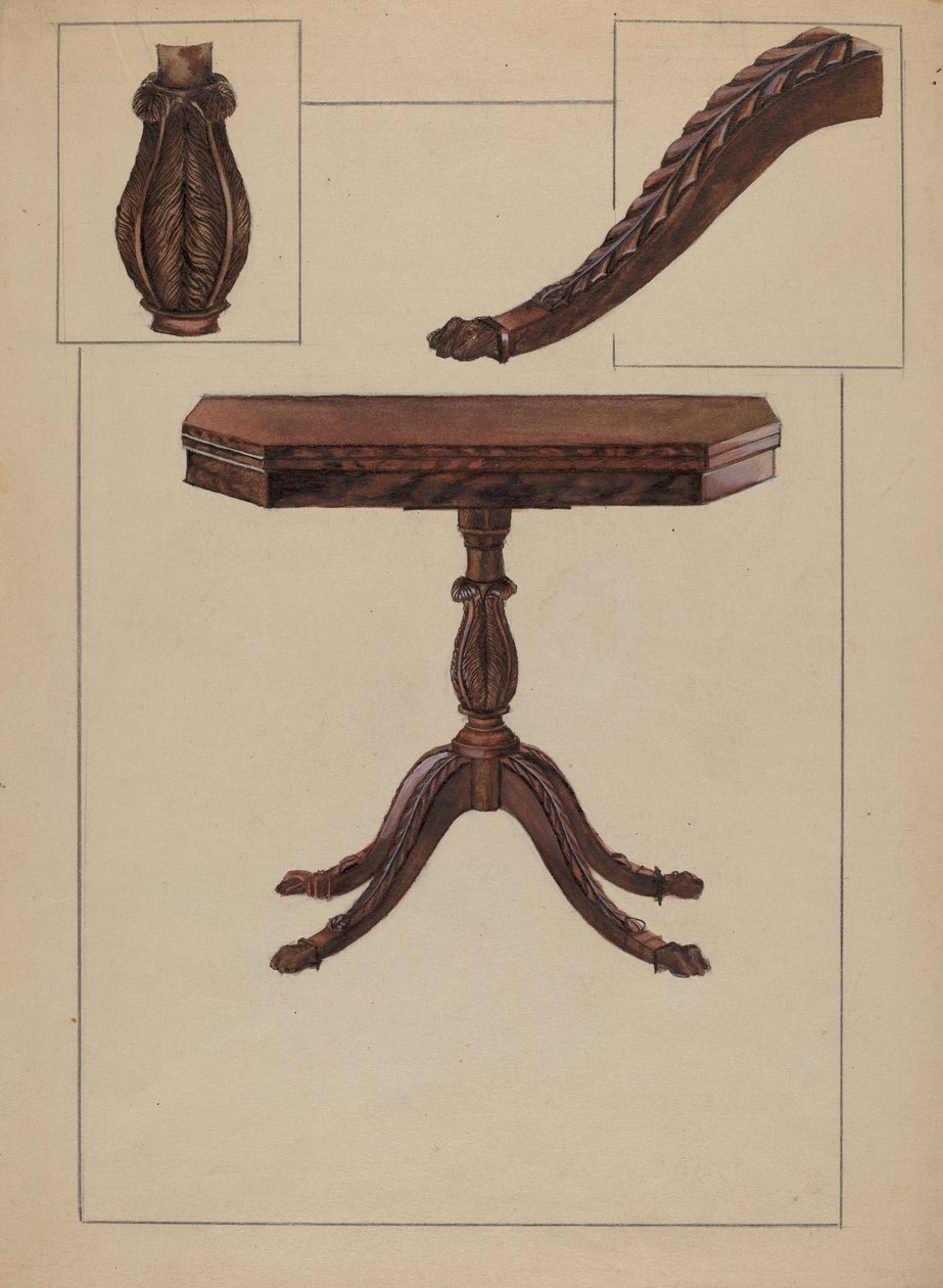 Mesa de cartas de Bessie Forman