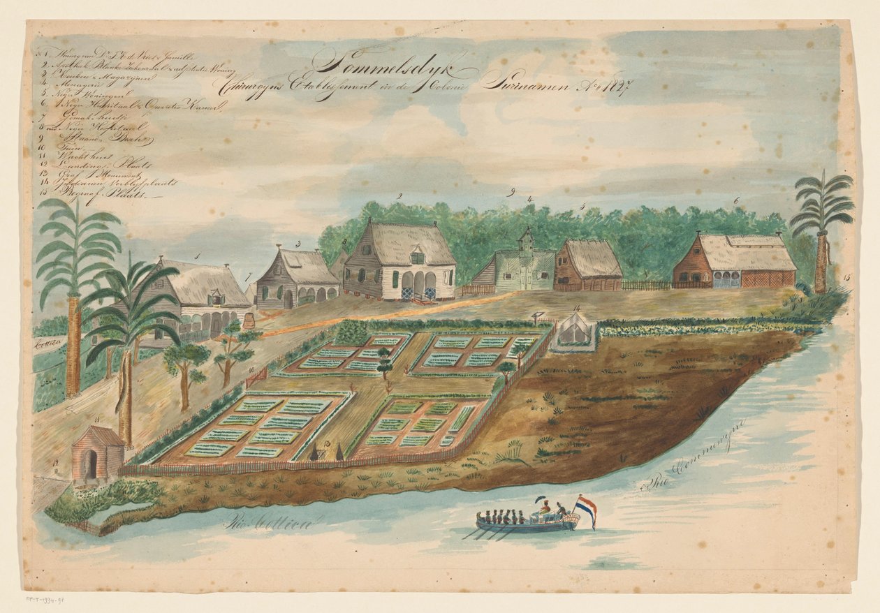 Vista de Sommelsdijk en Surinam de Bienfait (signed by artist)