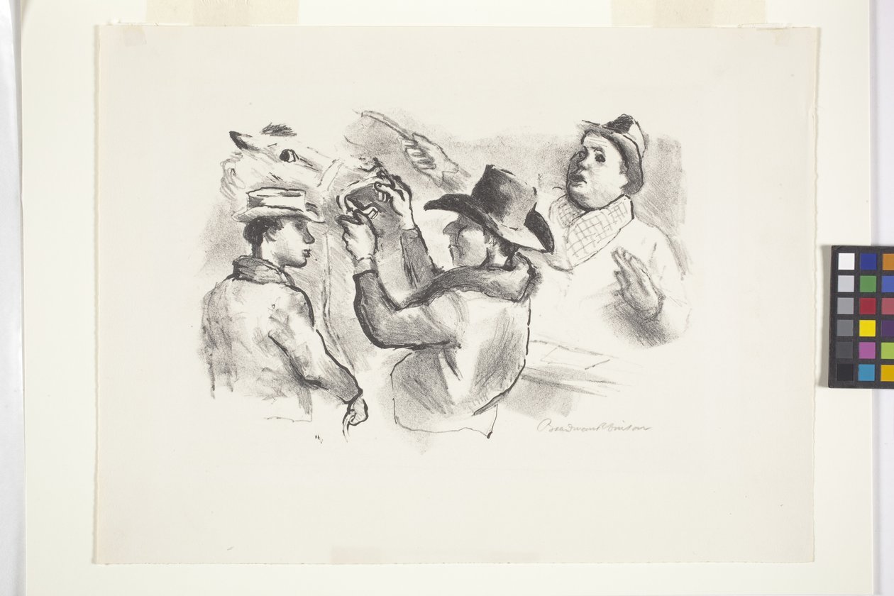 Subasta de caballos (litografía) de Boardman Robinson