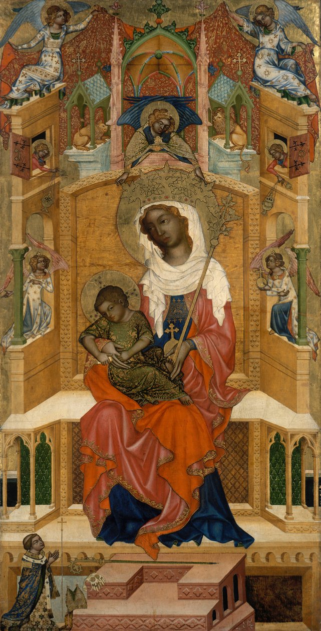 María entronizada con el Niño (Madonna de Glatz) de Bohemian Master