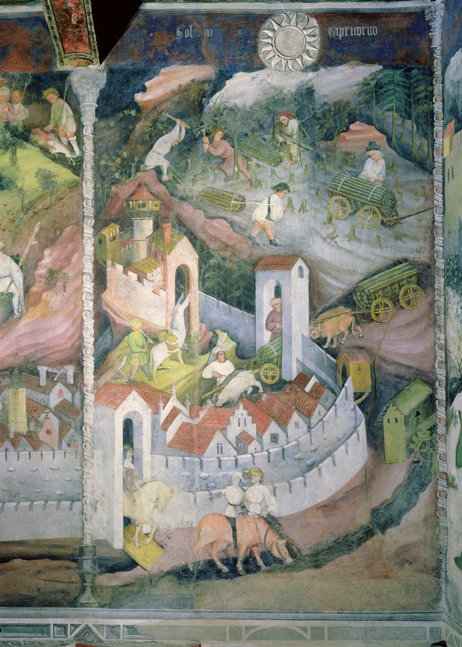 El Mes de Diciembre, c.1400 de Bohemian School