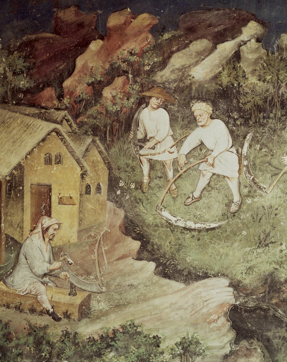 El mes de julio, detalle de la cosecha, c.1400 de Bohemian School
