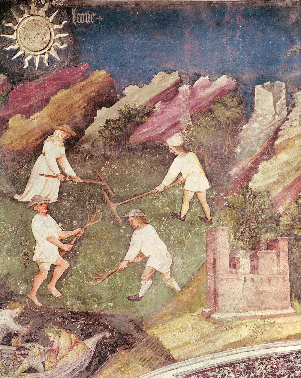 El Mes de Julio, (detalle) de la cosecha, c.1400 de Bohemian School