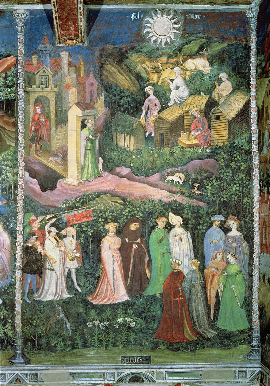 El mes de junio, c.1400 (fresco) de Bohemian School