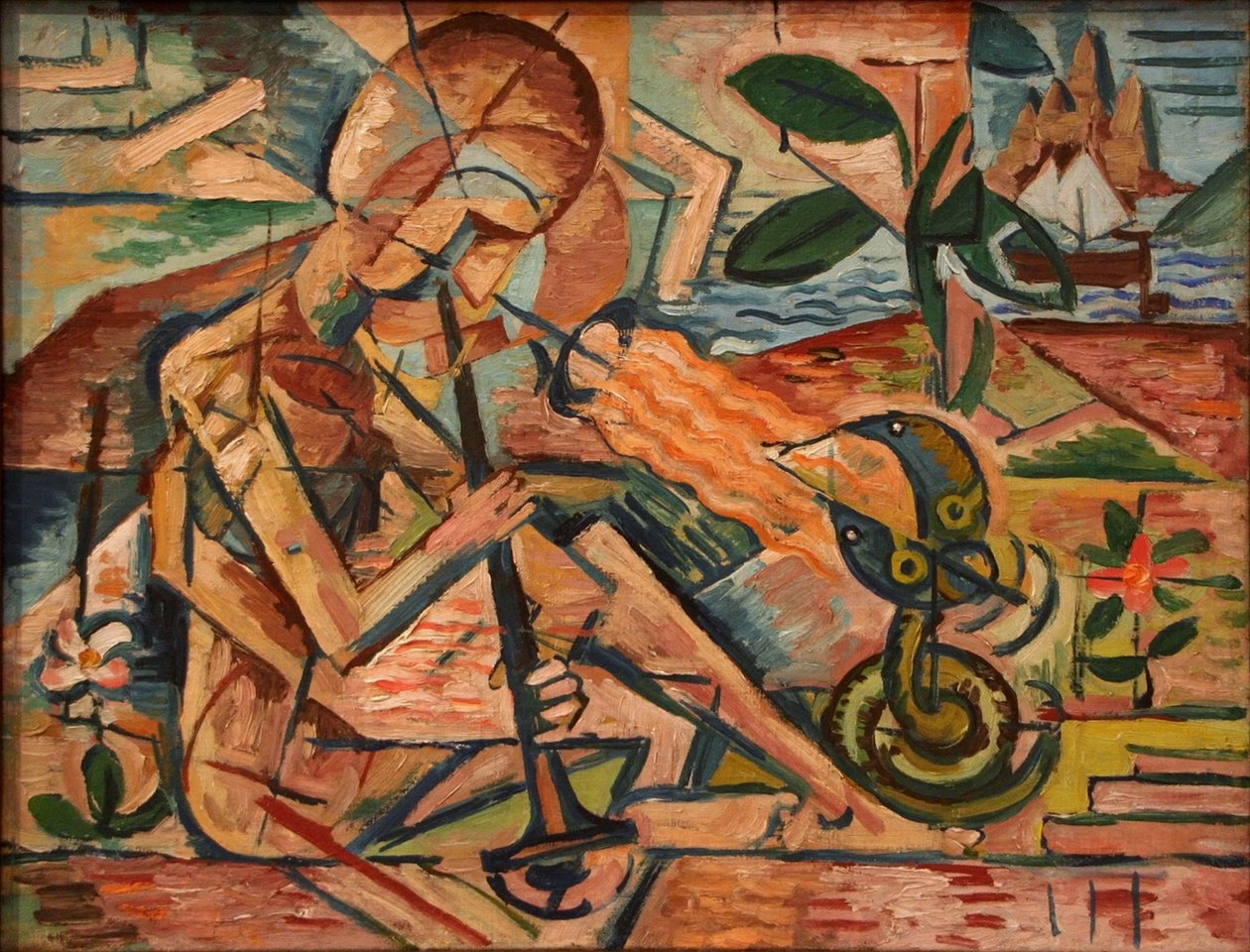 Fakir domando serpientes de Bohumil Kubišta