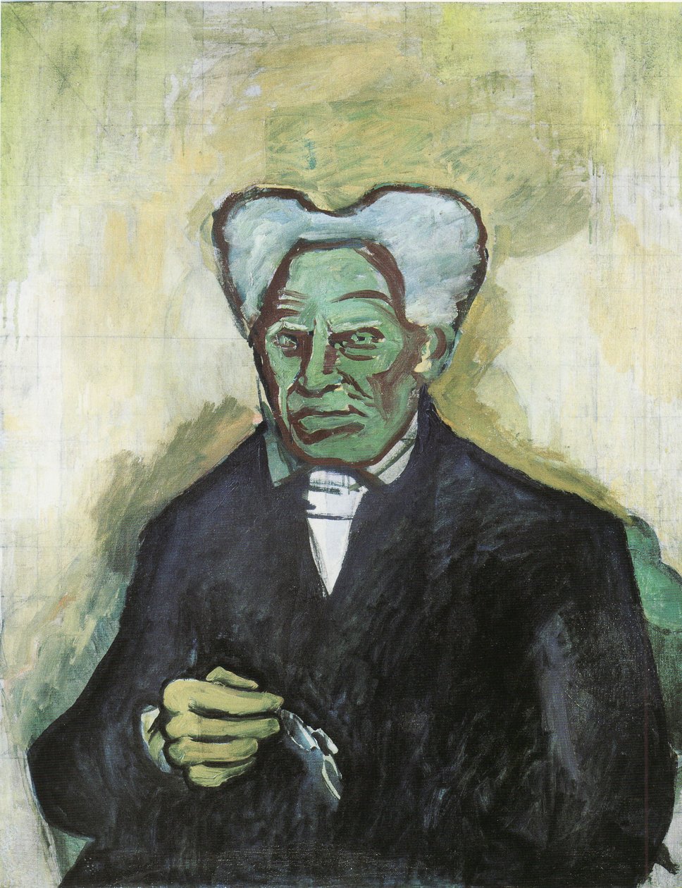 Retrato de Arthur Schopenhauer, 1908 de Bohumil Kubišta