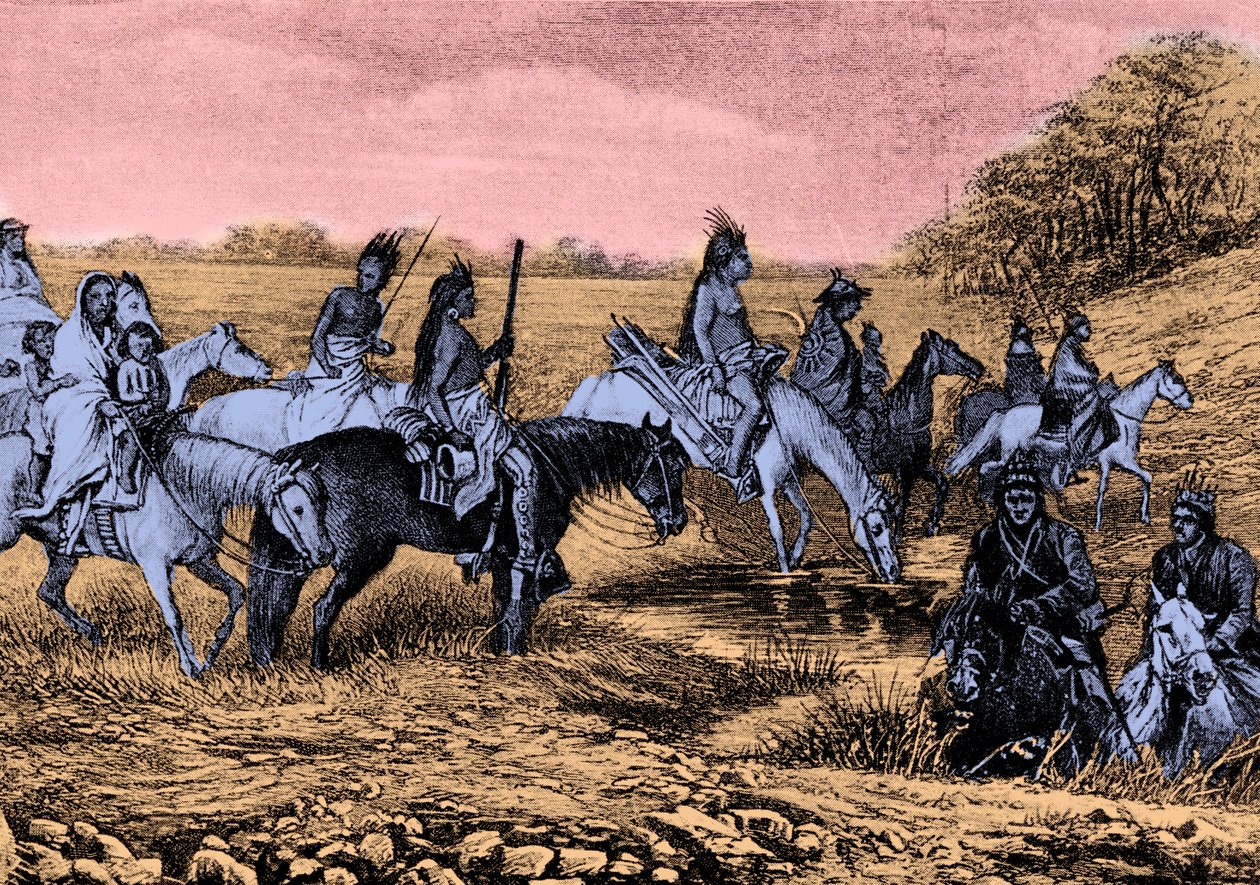Indios navajos en el camino de Bohuslav Kroupa