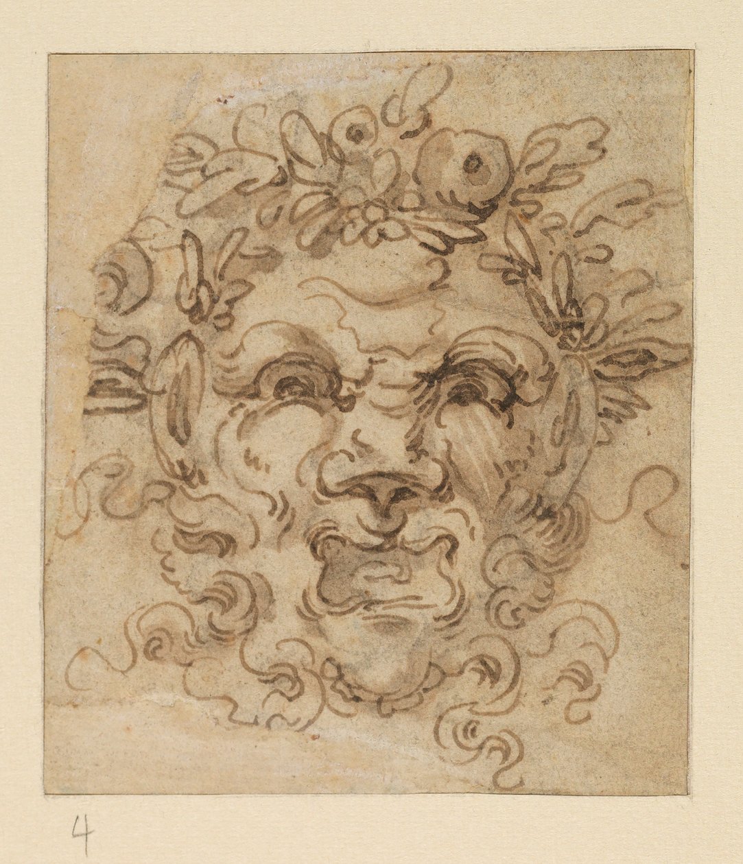 Máscara grotesca, siglo XVII de Bolognese School
