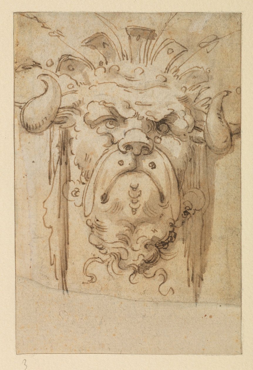 Máscara grotesca, siglo XVII de Bolognese School