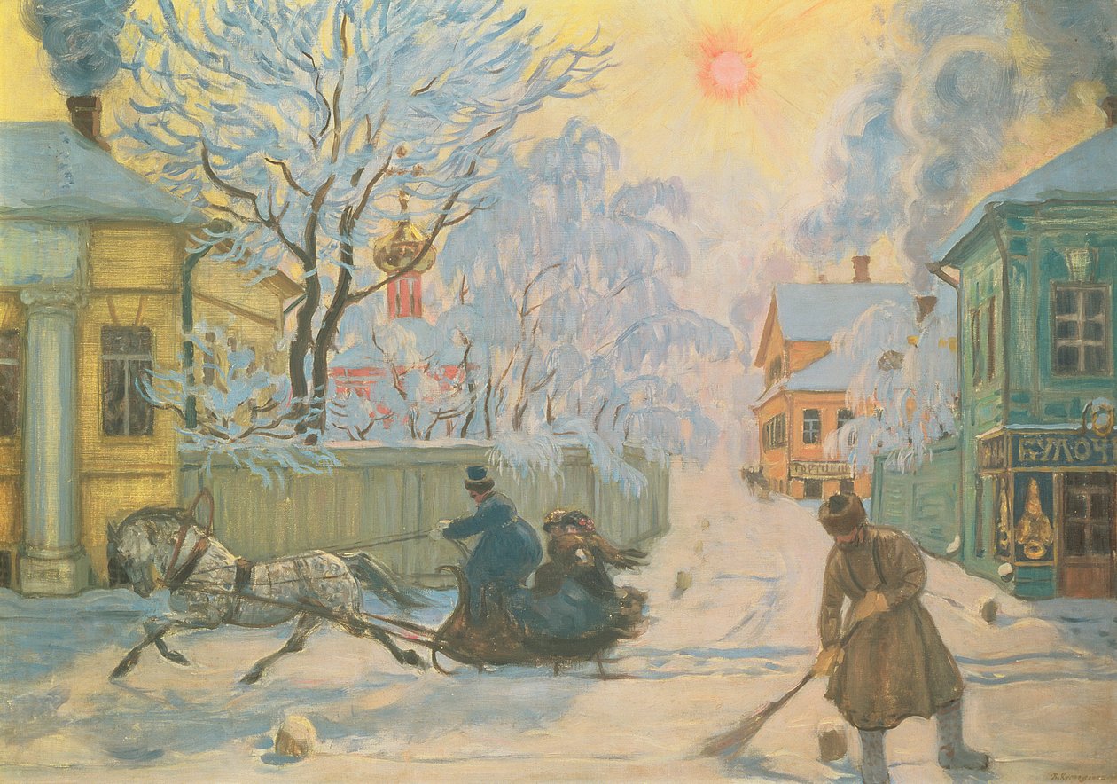 Mañana Helada de Boris Mikhailovich Kustodiev