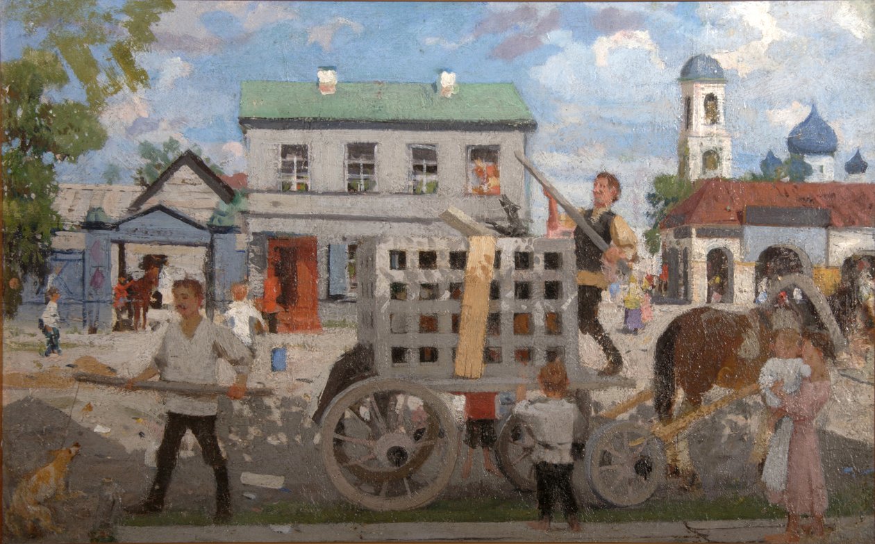 Cazadores de perros, 1920s de Boris Mikhailovich Kustodiev