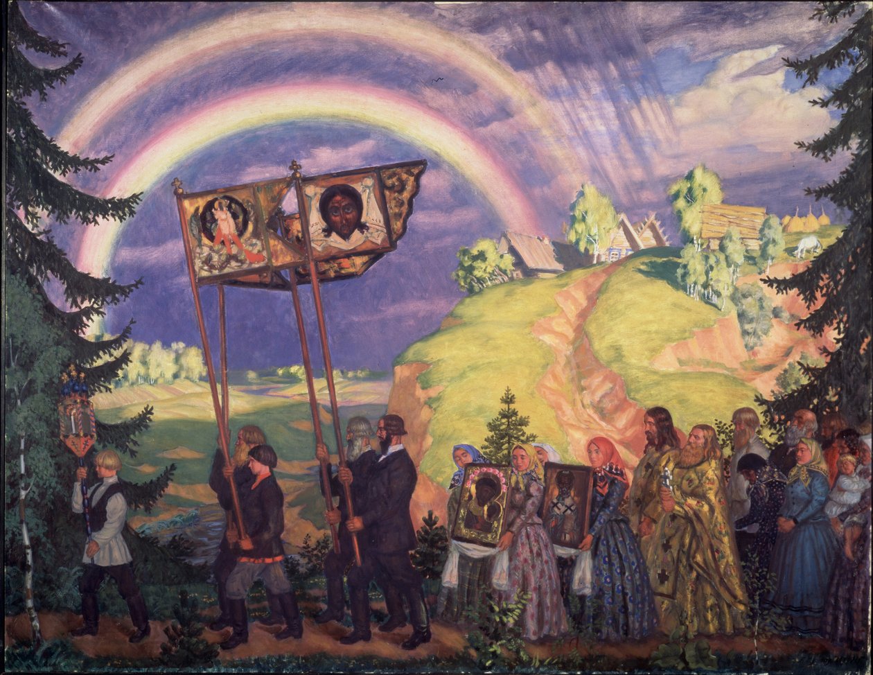 Procesión de Pascua, 1915 de Boris Mikhailovich Kustodiev