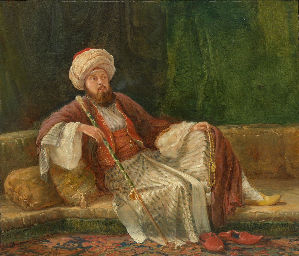 Caballero occidental con traje oriental de British Painter