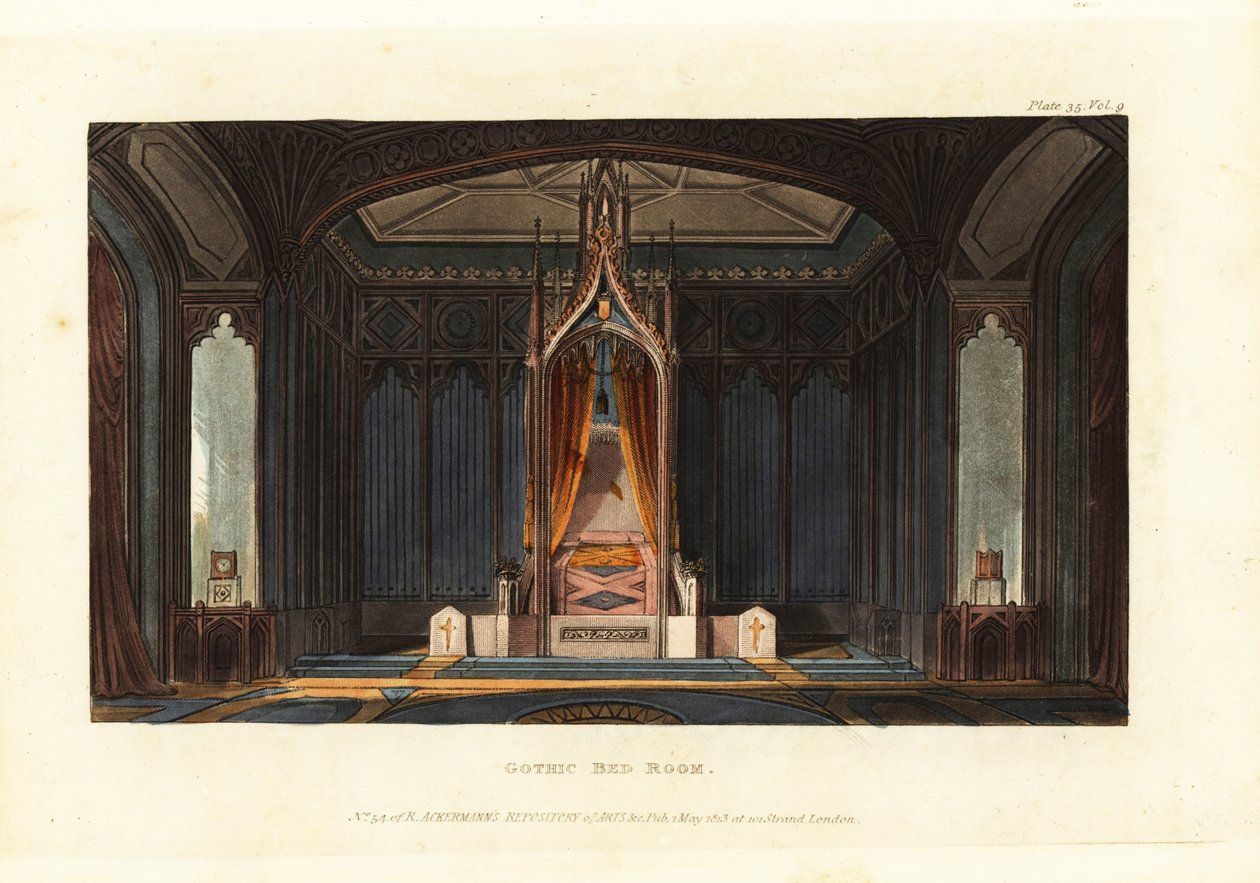 Diseño para una habitación gótica de British School