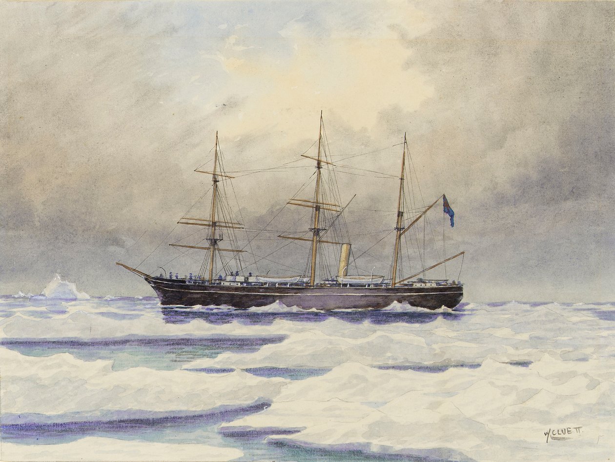 El HMS Discovery en el Ártico de British School