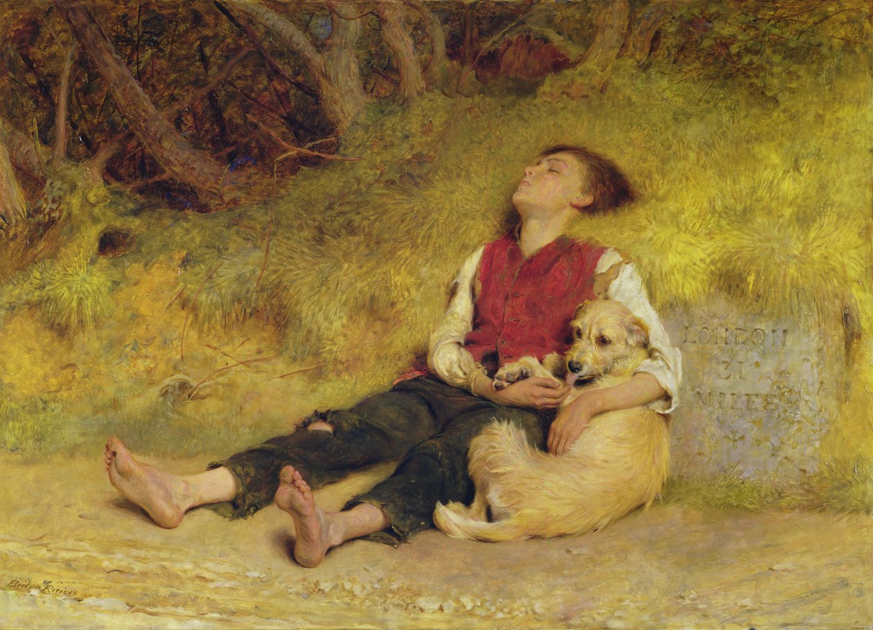 Su único amigo (óleo sobre lienzo) de Briton Riviere