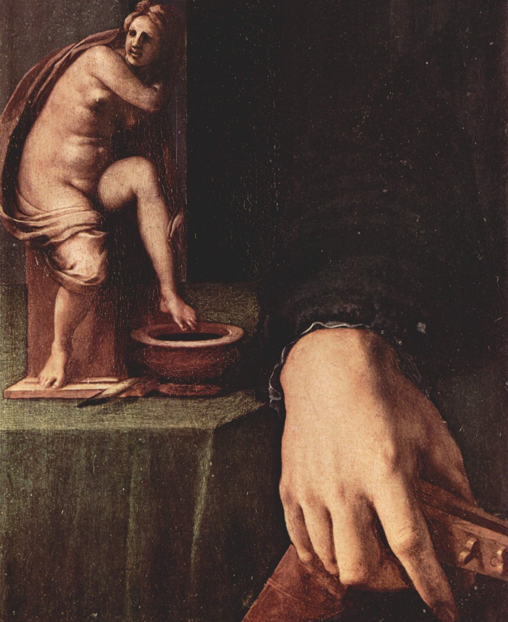 Retrato de un joven con laúd (detalle) de Agnolo Bronzino