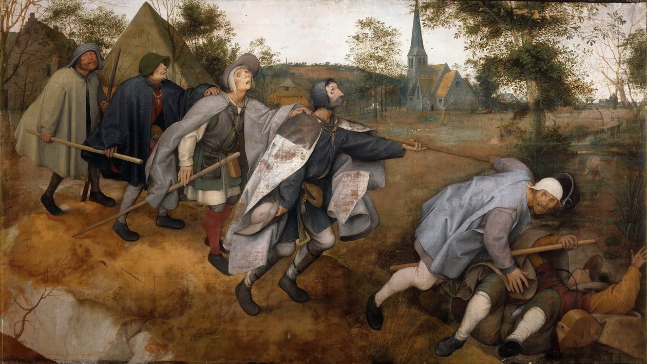 Los ciegos guiando a los ciegos de Bruegel