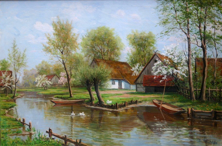 Canal en Spreewald en primavera de Bruno Moras