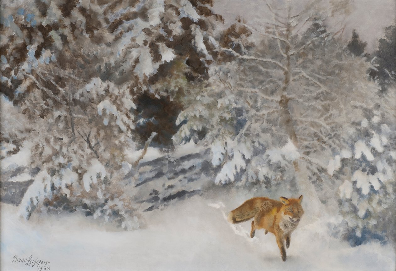 Zorro en paisaje invernal, 1938 de Bruno Andreas Liljefors