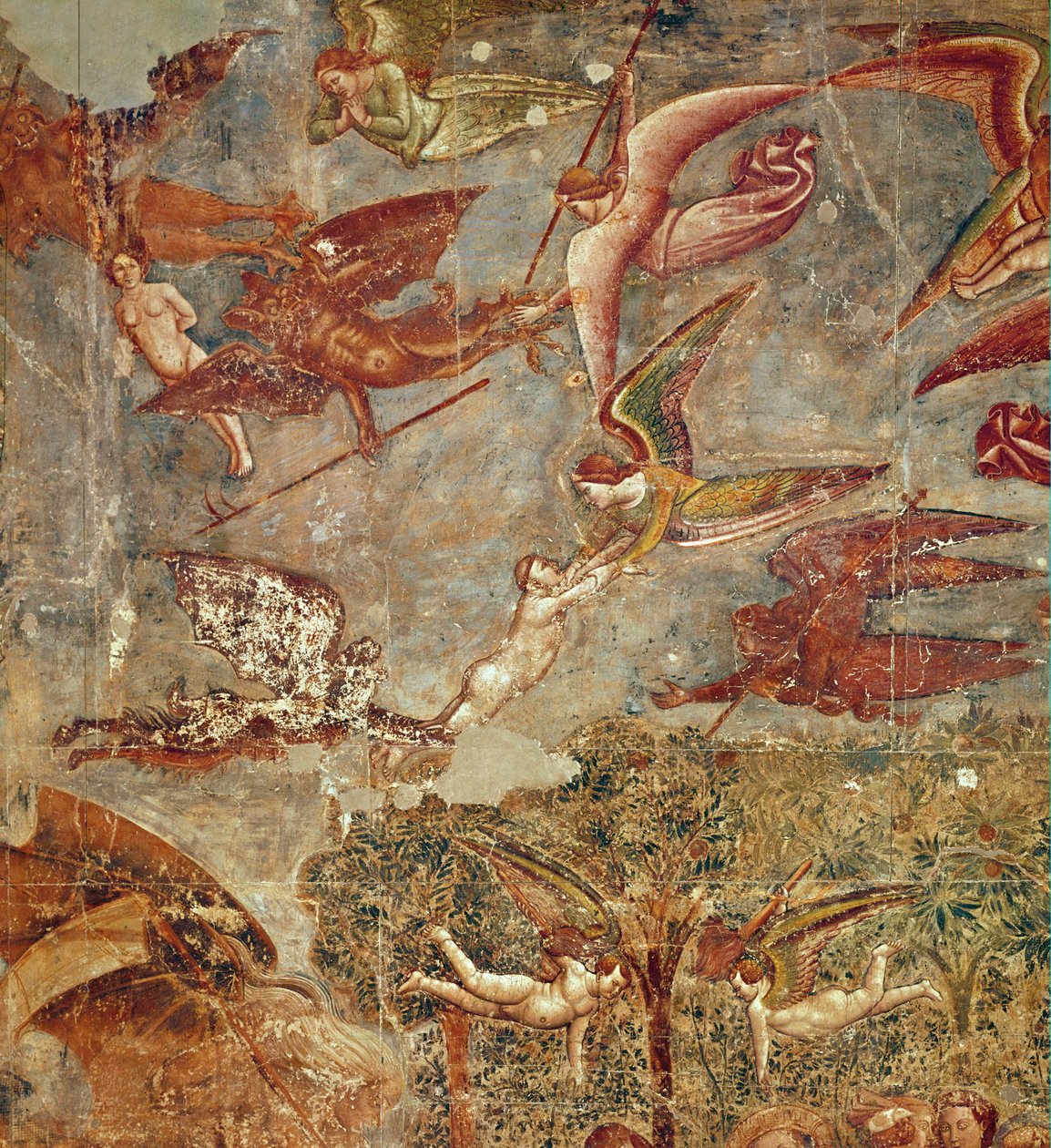 Triunfo de la Muerte, fresco ... (fresco) de Buonamico Buffalmacco