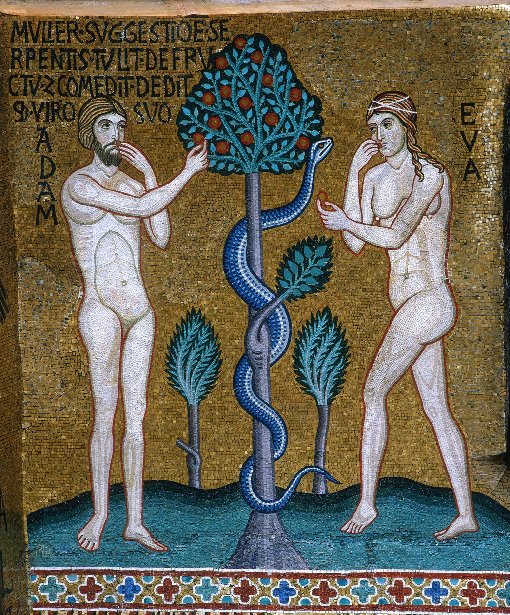 Adán y Eva. La caída de Byzantine Master.
