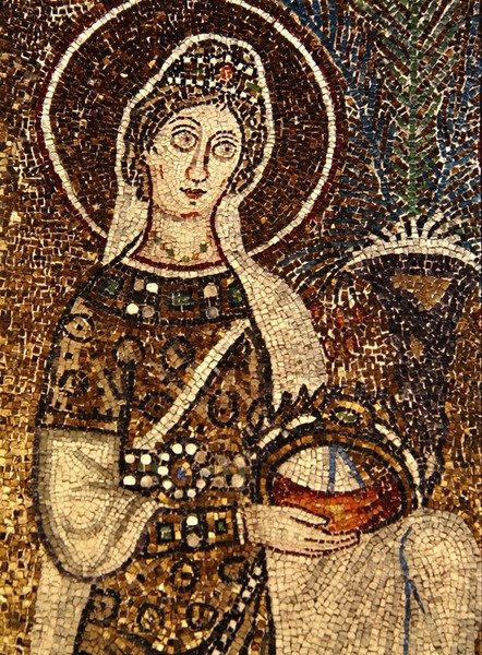 Una virgen mártir (mosaico) de Byzantine School