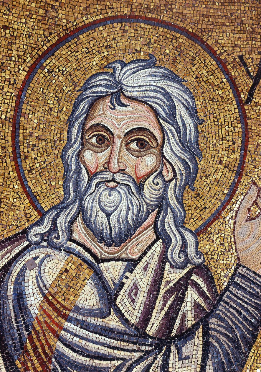 Detalle de la profeta isaías (mosaico) de Byzantine School
