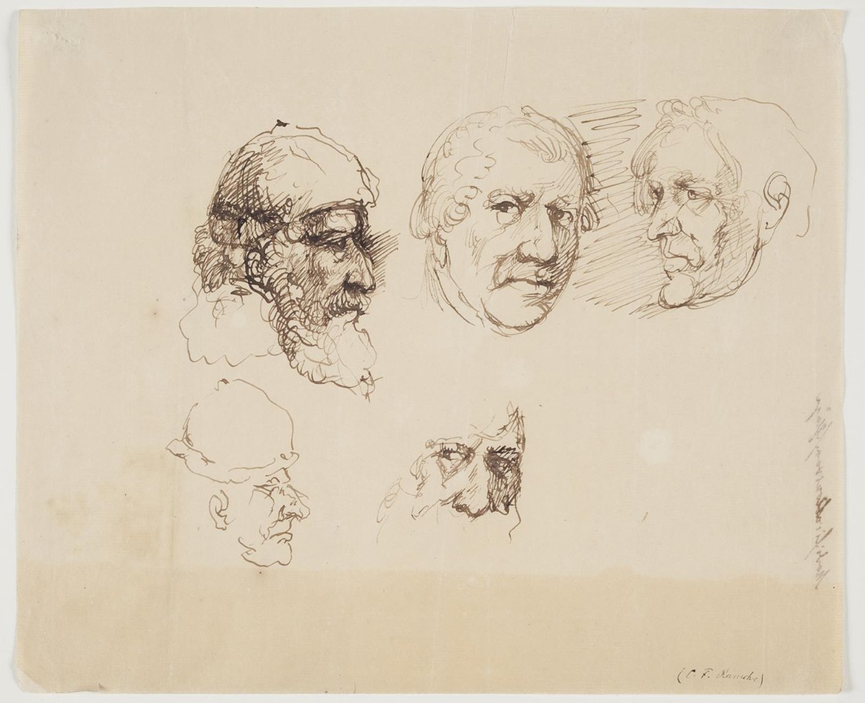 Cinco cabezas de hombre de C.F. von Rumohr