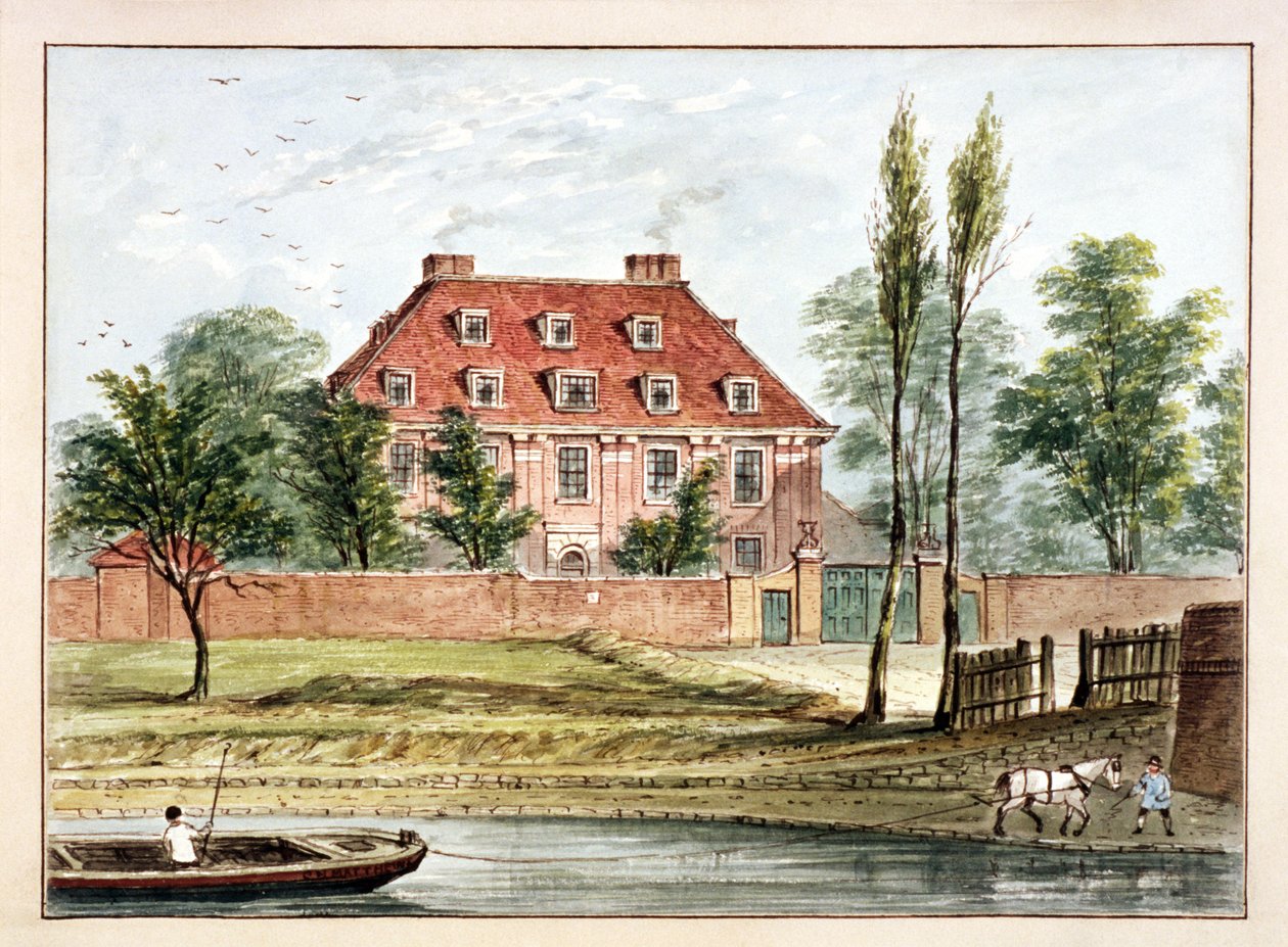 Vista de la Casa Baumes, Hoxton, Londres, c. 1825 de CH Matthews