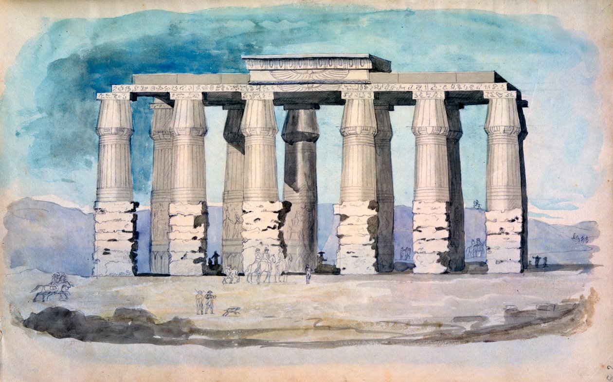 Templo egipcio antiguo, Egipto, siglo XIX de CH Smith