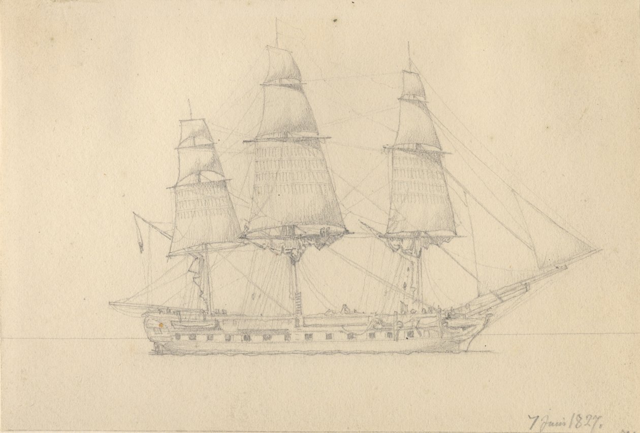 Una fragata de Christoffer Wilhelm Eckersberg
