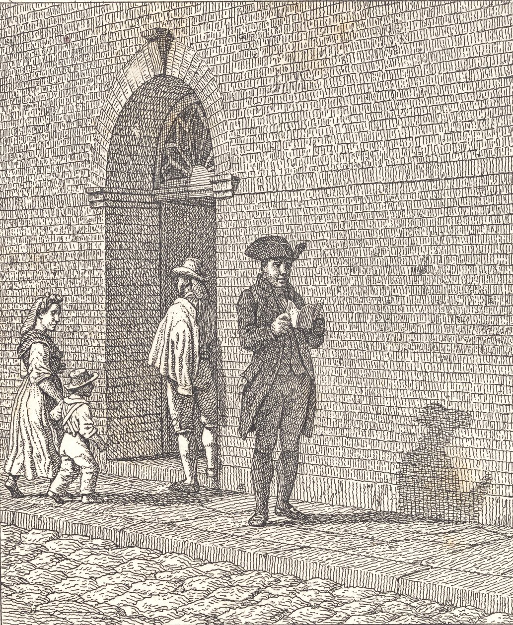 Frente a una puerta de iglesia de Christoffer Wilhelm Eckersberg