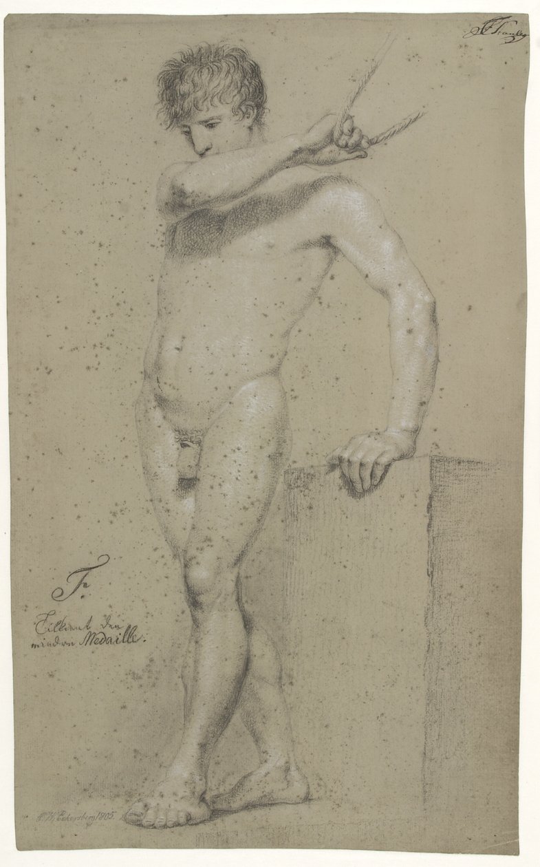 Modelo masculino de pie, perfil a la izquierda de Christoffer Wilhelm Eckersberg