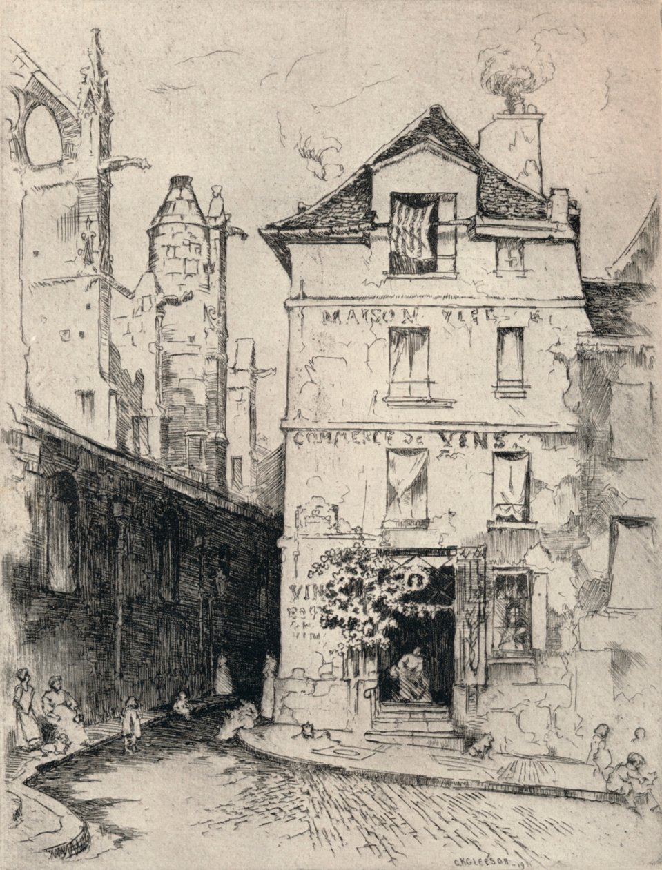 Cerca de St Etienne-du-Mont, 1915 de C. K. Gleeson