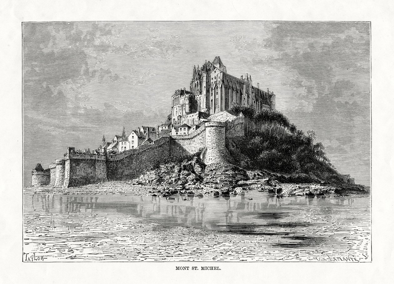 Mont-Saint-Michel, Normandía, Francia, 1879 de C. Laplante