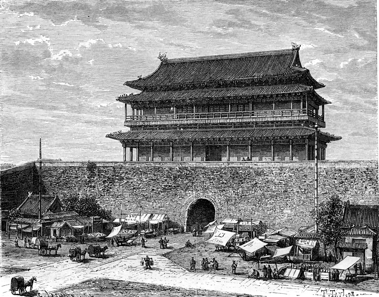Puerta de Tiananmen, Pekín, China, siglo XIX de C. Laplante