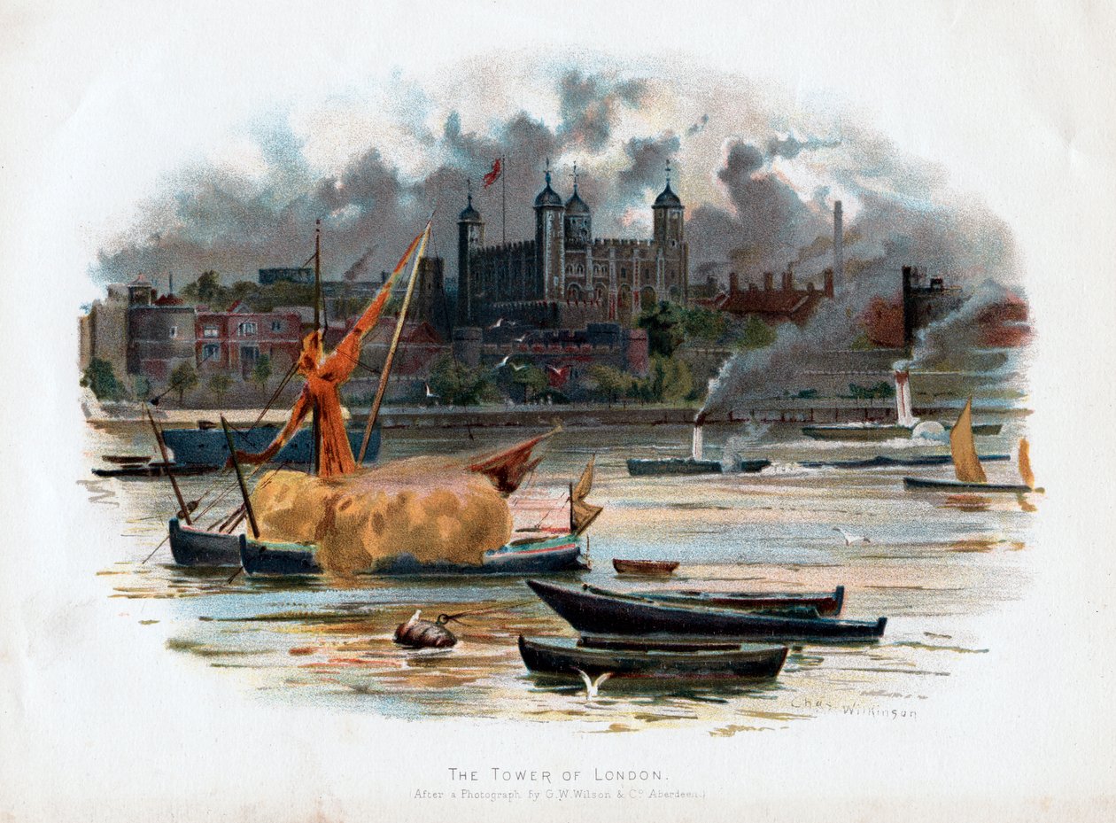 La Torre de Londres, Inglaterra, 1895 de C. Wilkinson