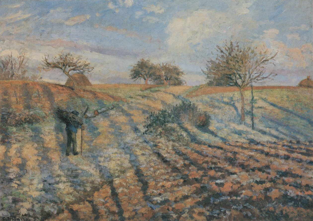 Helada blanca, antigua ruta de Ennery, Pontoise de Camille Jacob Pissarro