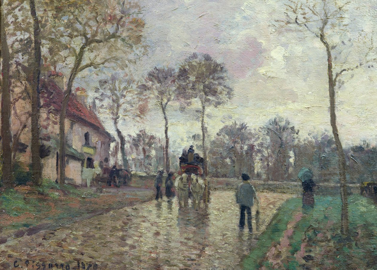 El coche a Louveciennes, 1870 de Camille Jacob Pissarro