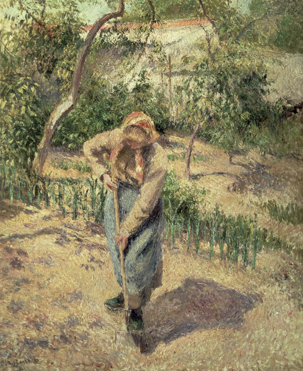 Mujer cavando en un huerto, 1882 de Camille Jacob Pissarro